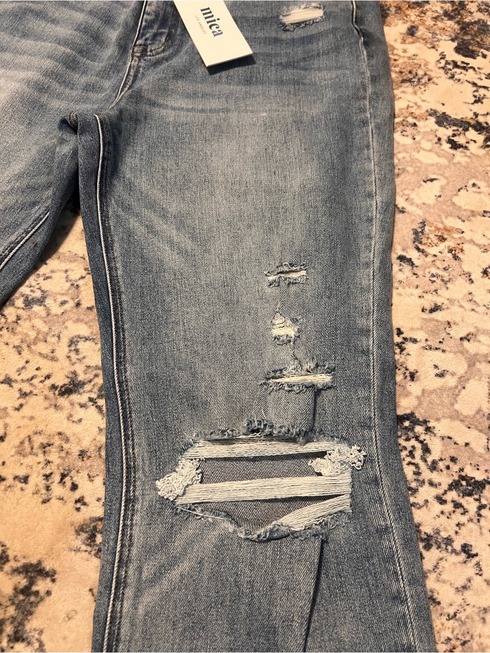NWT! Mica Jeans in Light Blue with Distressed Knees - Picture 2 of 11
